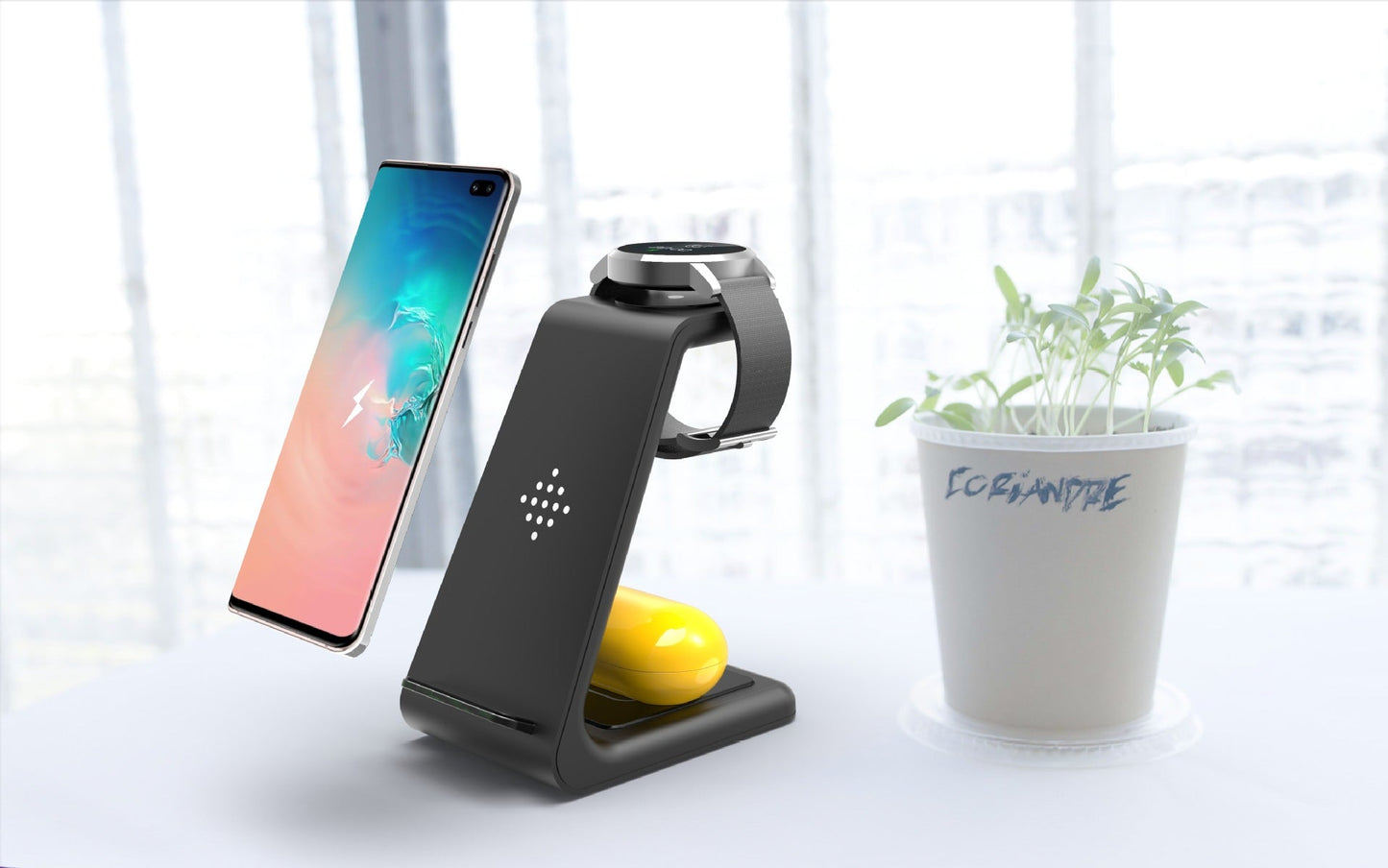 3 In 1 Fast Charging Station Wireless Charger Stand Wireless Quick Charge Dock For Phone Holder - Trend Vibe3 In 1 Fast Charging Station Wireless Charger Stand Wireless Quick Charge Dock For Phone HolderCJ dropshipping supplierWireless ChargerApple EU plugBlack