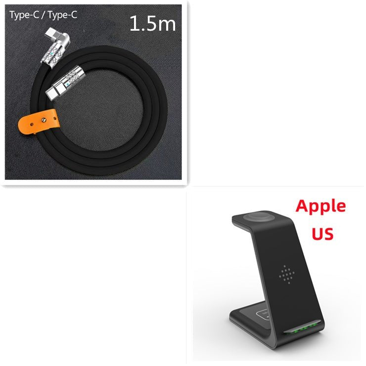 3 In 1 Fast Charging Station Wireless Charger Stand Wireless Quick Charge Dock For Phone Holder - Trend Vibe3 In 1 Fast Charging Station Wireless Charger Stand Wireless Quick Charge Dock For Phone HolderCJ dropshipping supplierWireless ChargerApple US plugBlack Set3