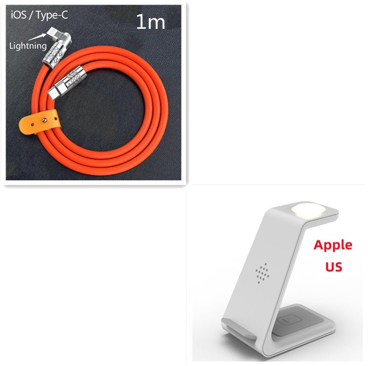 3 In 1 Fast Charging Station Wireless Charger Stand Wireless Quick Charge Dock For Phone Holder - Trend Vibe3 In 1 Fast Charging Station Wireless Charger Stand Wireless Quick Charge Dock For Phone HolderCJ dropshipping supplierWireless ChargerApple US plugWhite Set10