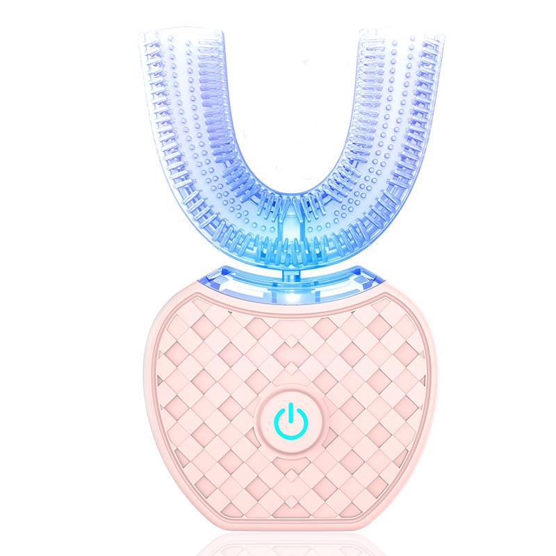 360 Degrees Intelligent Automatic Electric Toothbrush Waterproof U Type Tooth Brush Whitening Blue Light USB Charging - Trend Vibe360 Degrees Intelligent Automatic Electric Toothbrush Waterproof U Type Tooth Brush Whitening Blue Light USB ChargingCJ dropshipping supplier0Pink